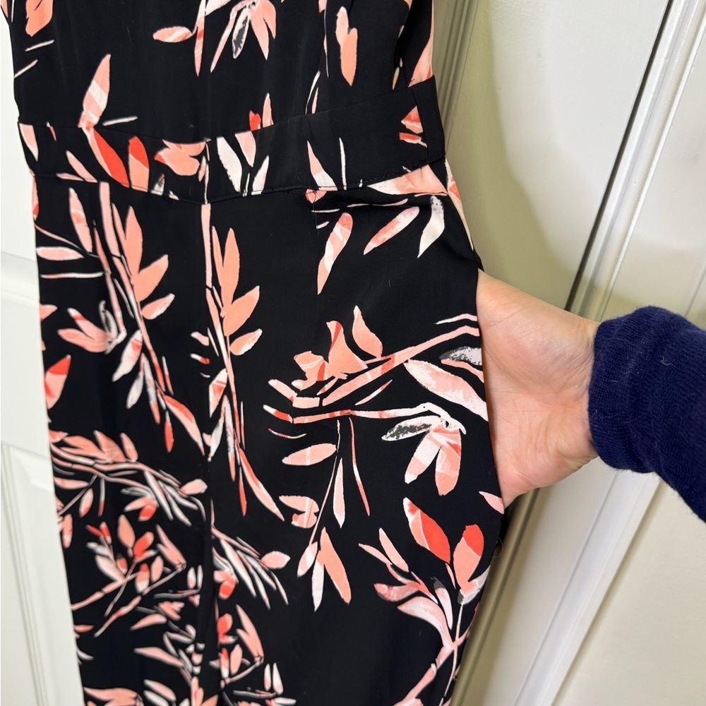 Tahari sz 2 Floral Black Jumpsuit - Picture 5 of 9